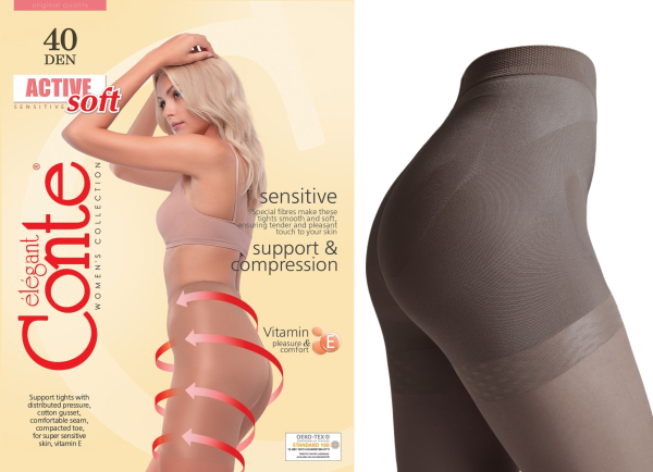 Колготки корректирующие Active Soft 40den графит фотография